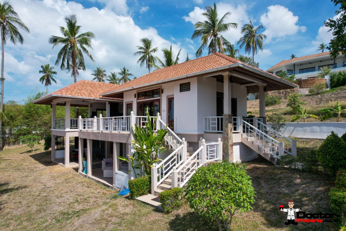 Spacious 5 Bedroom Private Pool Villa with Sea View – Bo Phut, Koh Samui – For Sale